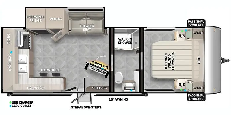 Forest River Wildwood Northwest 22ERAS floor plan