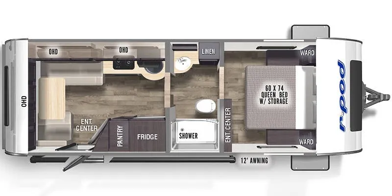Forest River R-Pod Hood River Edition RP-201 floor plan