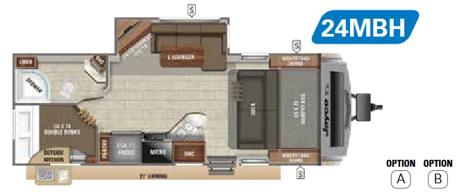 Jayco White Hawk 24MBH floor plan