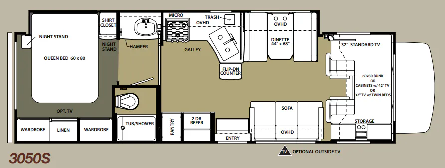 Forest River Sunseeker 3050S floor plan
