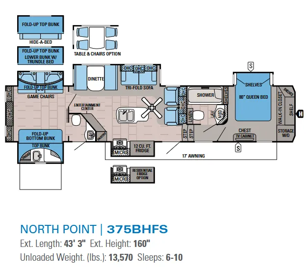 Jayco North Point 375BHFS floor plan