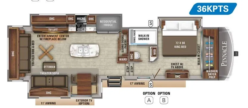 Jayco Pinnacle 36KPTS floor plan
