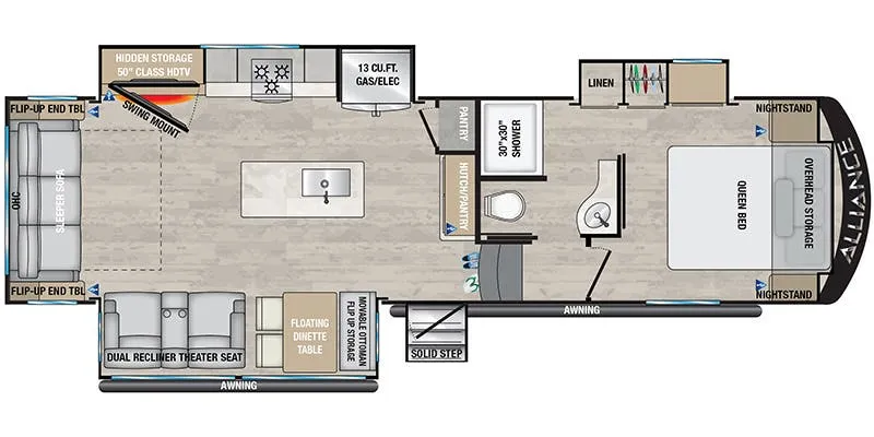 2022 Alliance RV Avenue 30RLS floor plan