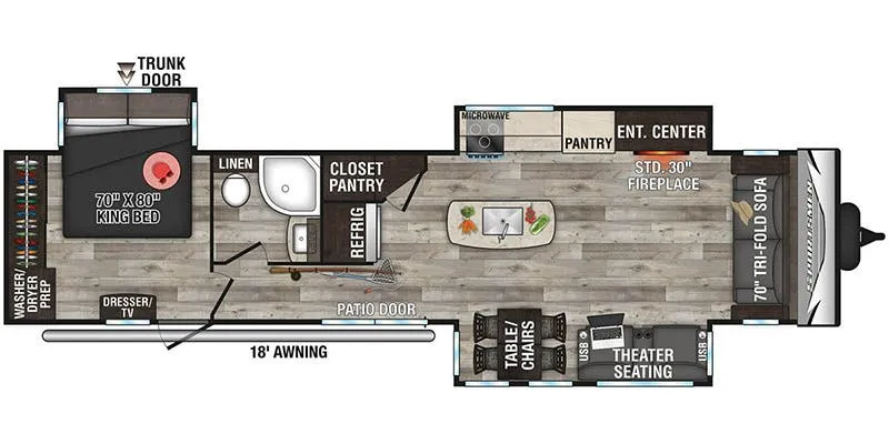 K-Z Sportsmen Destination 363FL floor plan