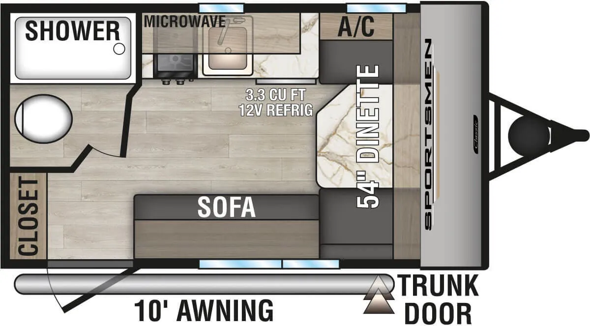 K-Z Sportsmen Classic 130RB floor plan