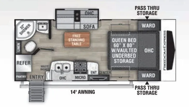 Coachmen Freedom Express Ultra Lite 192RBS floor plan