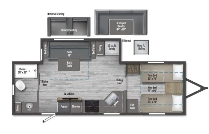 Winnebago Minnie 2327TB floor plan