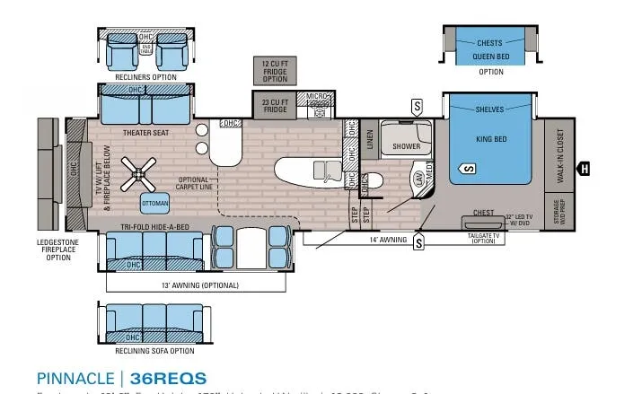 Jayco Pinnacle 36REQS floor plan