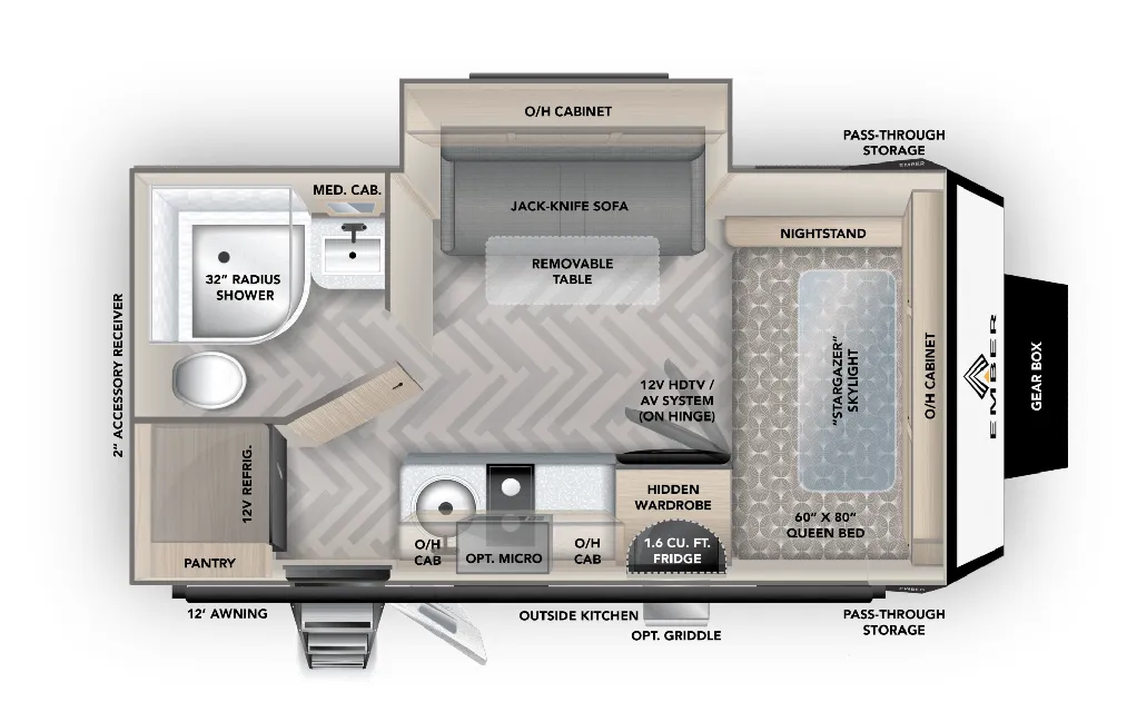 2022 Ember RV Overland 171FB - Floor plan