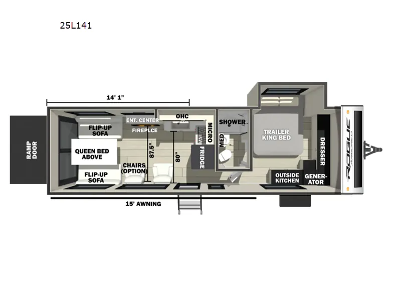 2026 Forest River Vengeance Rogue Armored 25L141 - Floor plan