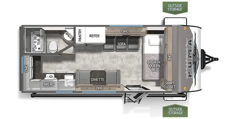 2024 Palomino Puma Ultra Lite 18RKX floor plan