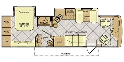 2015 Fleetwood Excursion 33D - Floor plan