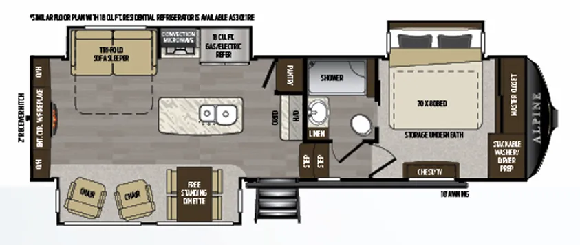 2019 Keystone Alpine 3020RE floor plan