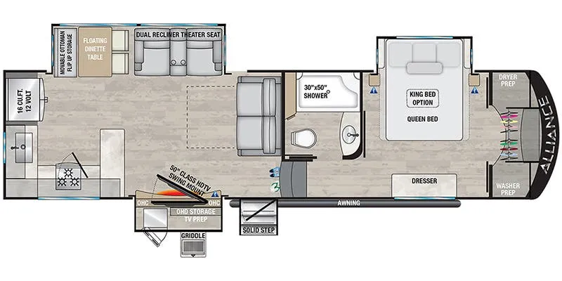 2024 Alliance RV Avenue 33RKS - Floor plan