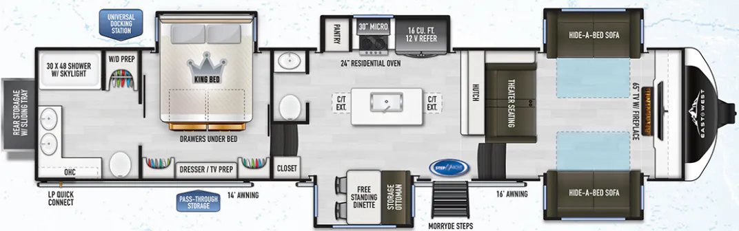 East to West Ahara 380FL floor plan