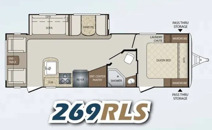 2016 Keystone Bullet 269RLS floor plan