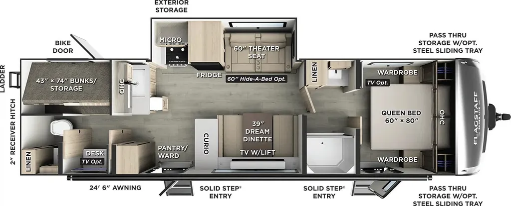 2026 Forest River Flagstaff 29DBH floor plan