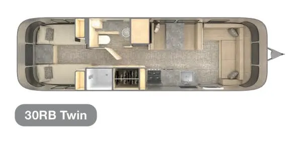 Airstream Flying Cloud 30RB Twin floor plan