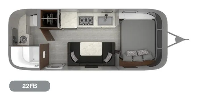 Airstream Caravel 22FB floor plan