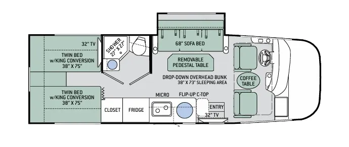 2017 Thor Motor Coach Vegas 24.1 - Floor plan