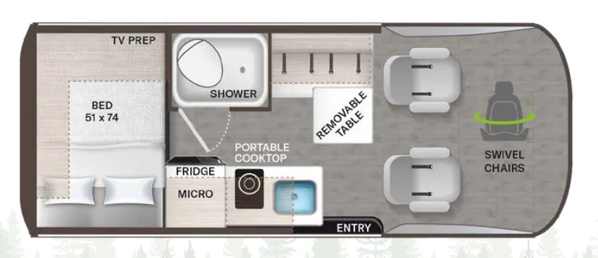 Thor Motor Coach Freedom Eddie Bauer Van 19FM floor plan