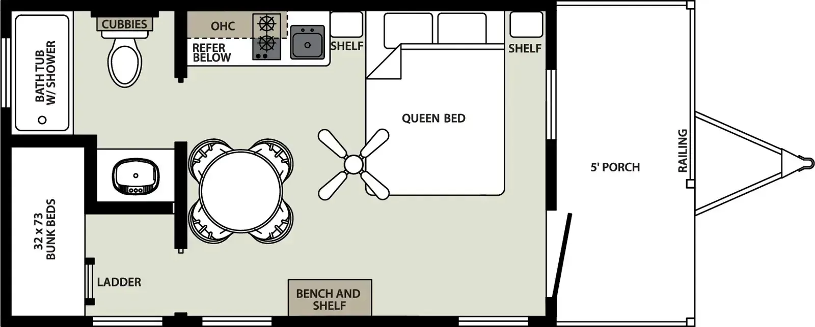 Forest River America's Park Cabins APC-PC-20FP floor plan