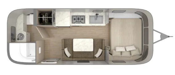 Airstream Caravel 22FB floor plan