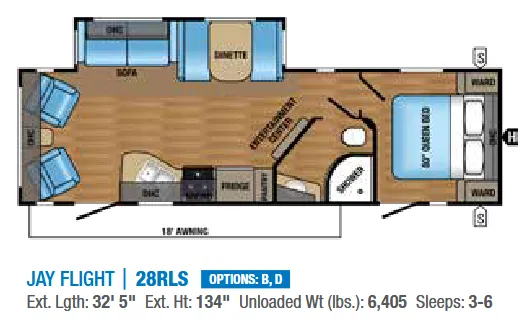 2017 Jayco Jay Flight 28RLS - Floor plan