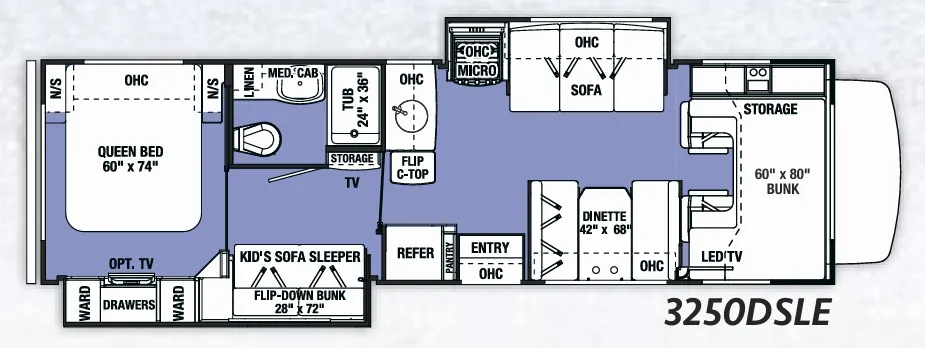 Forest River Sunseeker LE 3250DSLE floor plan