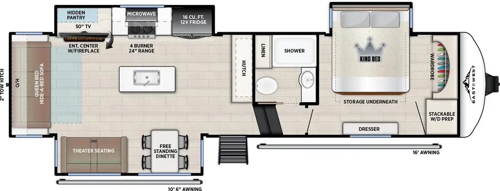 2026 East to West Tandara 295RL floor plan