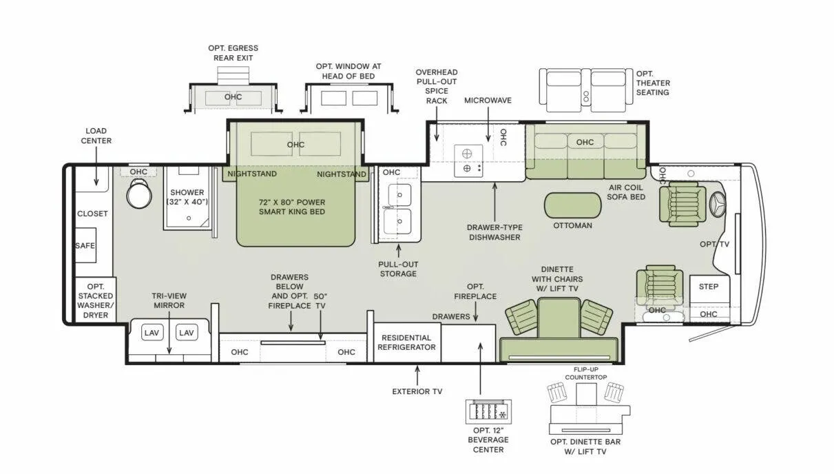 Tiffin Allegro Bus 35 CP floor plan