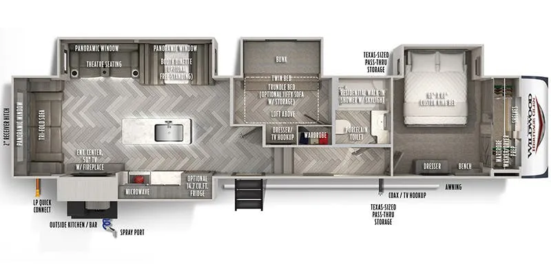 2020 Forest River Wildwood Heritage Glen 370BL floor plan