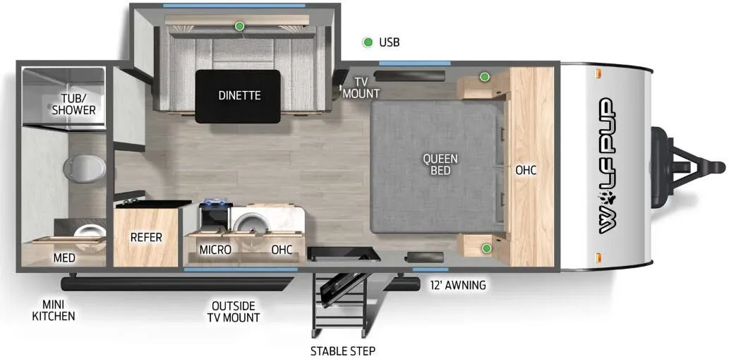 2024 Forest River Cherokee Wolf Pup 16KHW - Floor plan