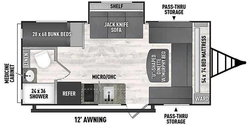 Coachmen Clipper 4k Series 18BHS floor plan