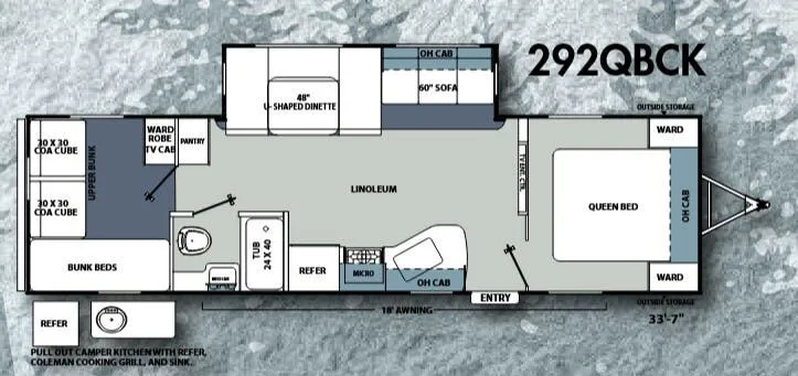 Coachmen Catalina Santara 292QBCK floor plan