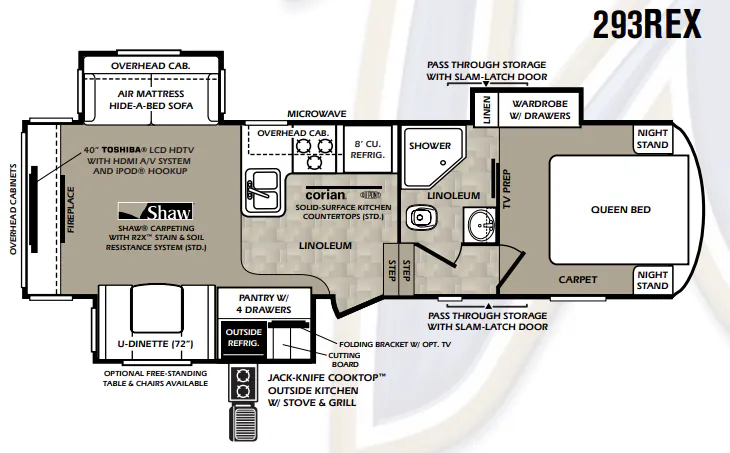 Forest River Wildcat eXtraLite 293REX floor plan