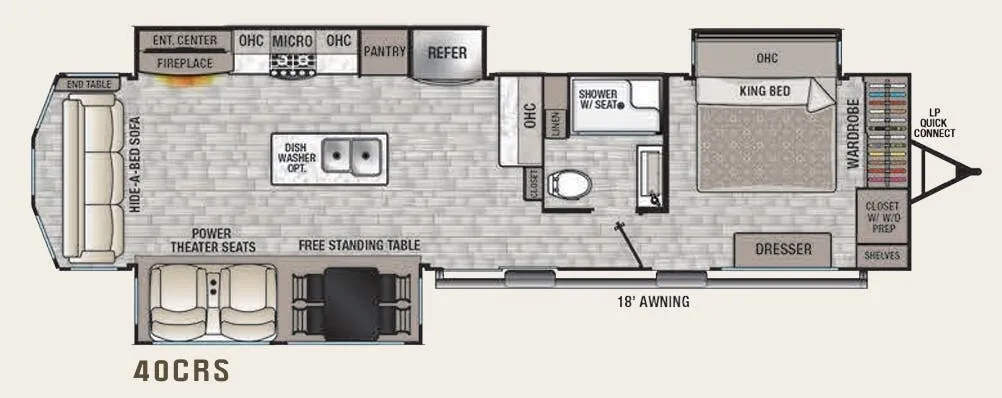 Forest River Cedar Creek Cottage 40CRS floor plan