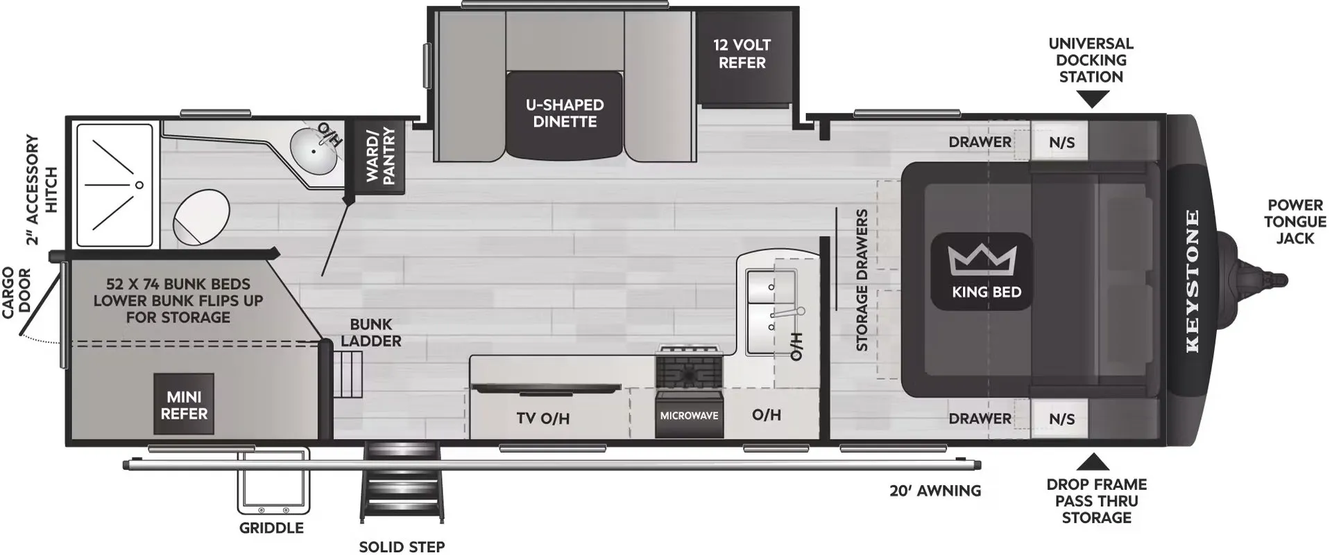 Keystone Cougar Half-Ton 25DBSWE floor plan