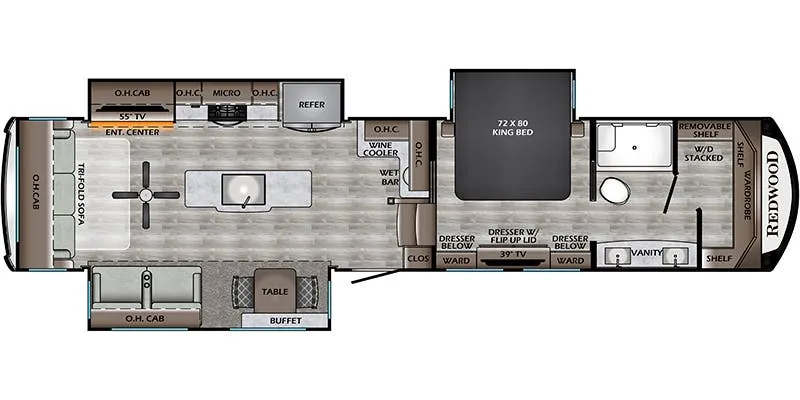 CrossRoads Redwood RW3901WB floor plan