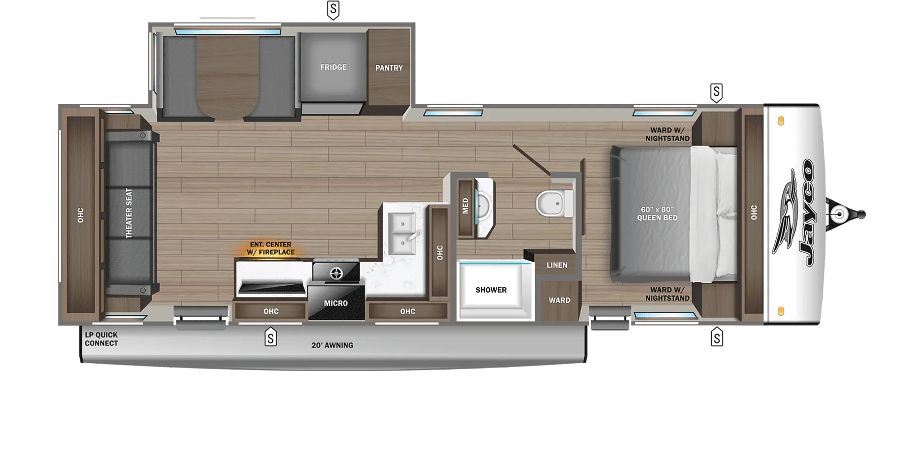 2026 Jayco Jay Feather 26RL - Floor plan