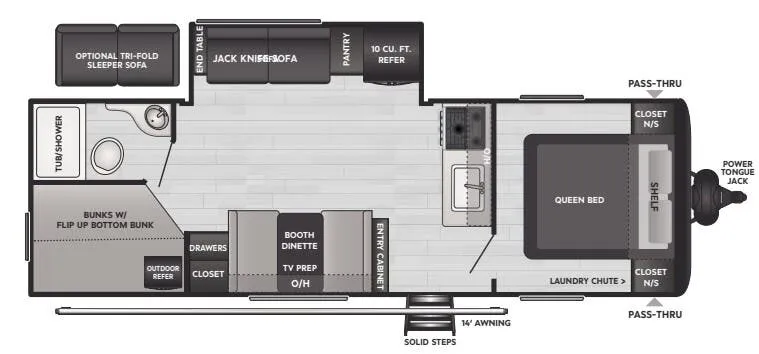 Keystone Hideout 25BHSWE floor plan