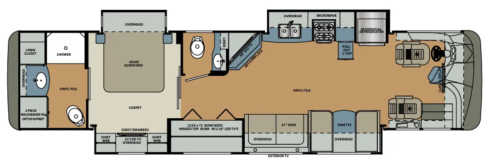 Forest River Berkshire 38A floor plan