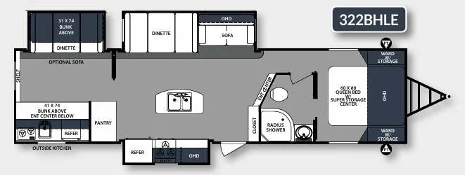 Forest River Surveyor 322BHLE floor plan