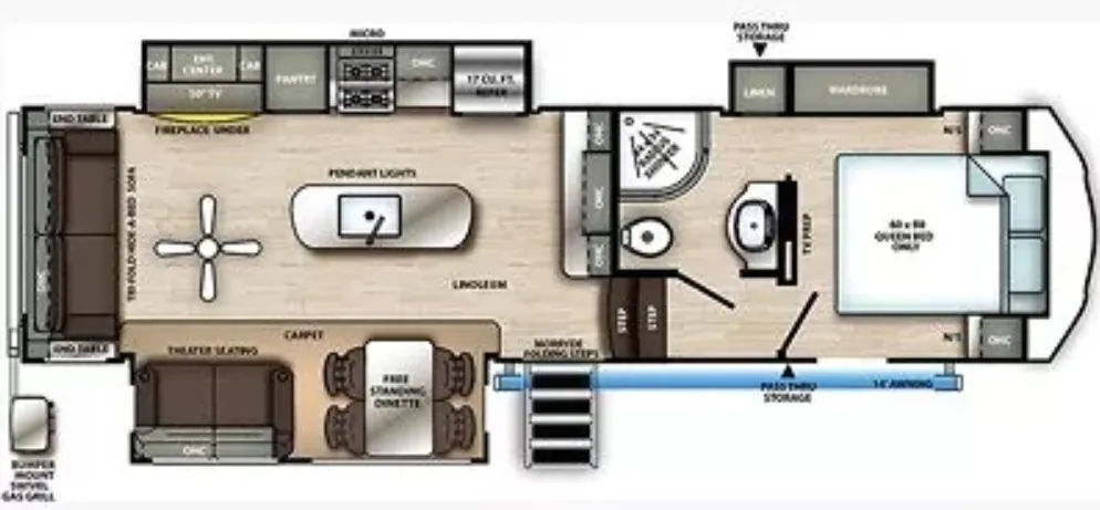 2021 Forest River Sandpiper 2990TRIK - Floor plan