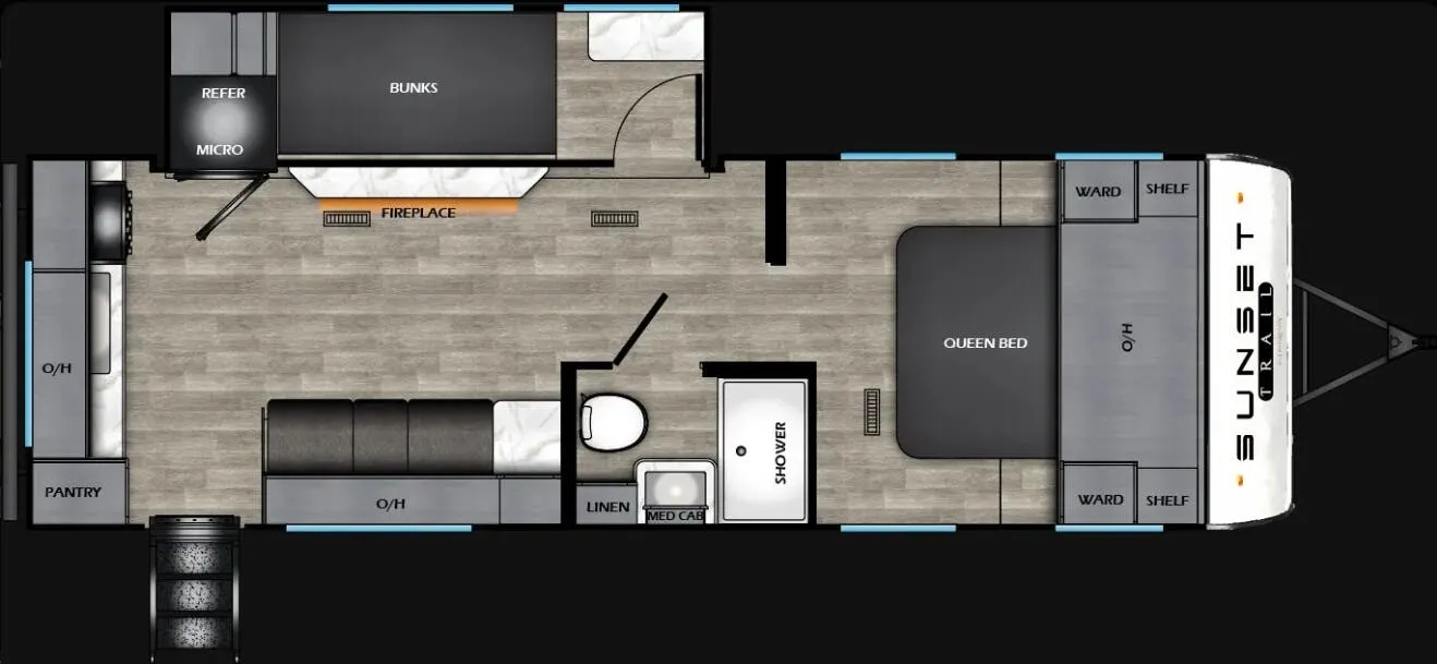 CrossRoads Sunset Trail Sport 24BHS floor plan