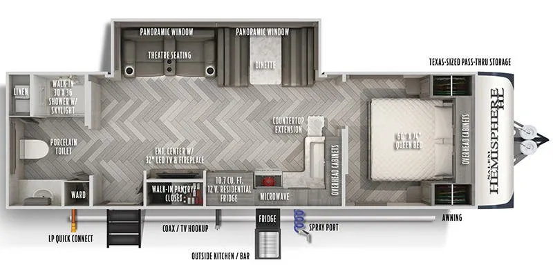 Forest River Salem Hemisphere Lite 25RBHL floor plan