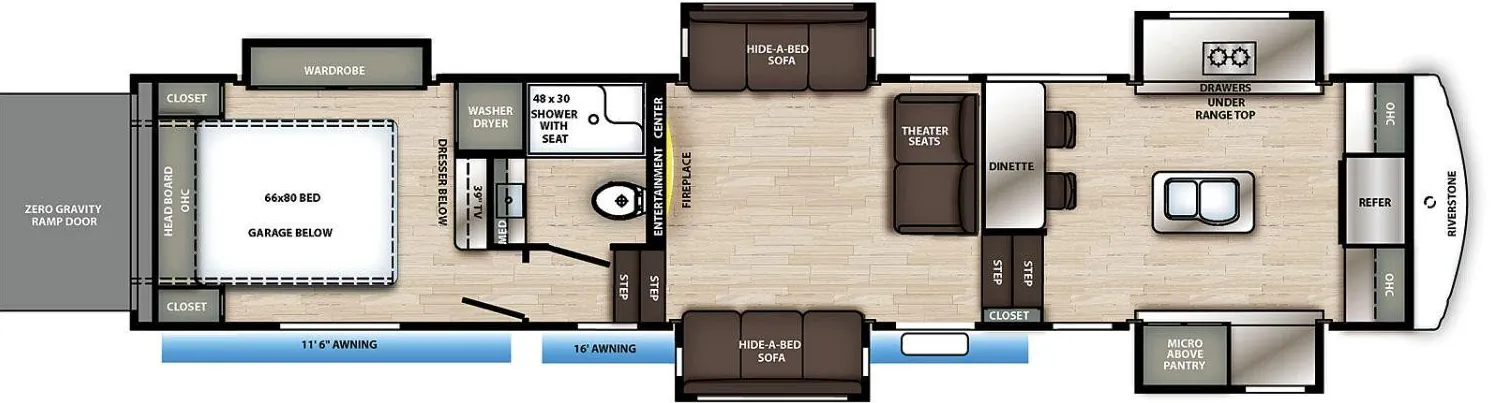 Forest River RiverStone 39FKTH floor plan