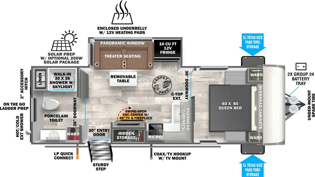 2026 Forest River Salem Hemisphere Hyper-Lyte 22RBHL floor plan