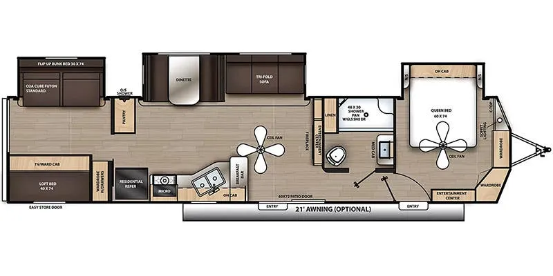 Coachmen Catalina Destination 40BHTS floor plan