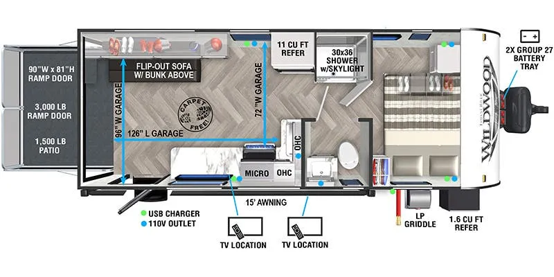 Forest River Wildwood FSX 175RTK floor plan